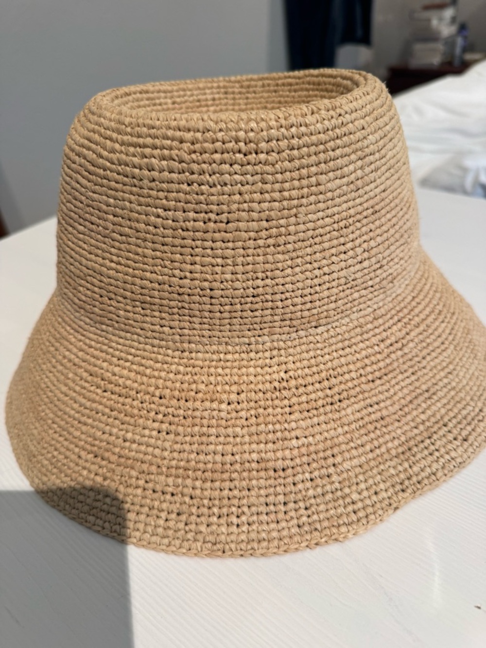 Janessa Leone Natural Crochet Straw Bucket Hat - Picture 3 of 5